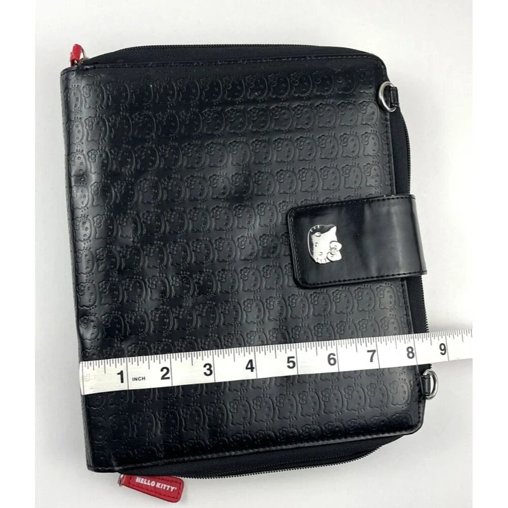 Hello Kitty Case Black iPad Tablet Portfolio #KT43488 Pocket Strap Messenger Bag